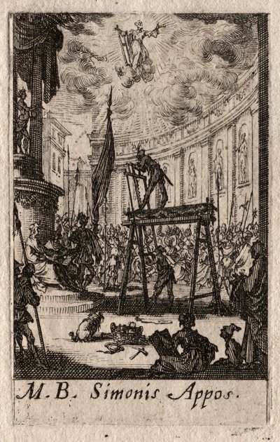 Apostlenes martyrium: Sankt Simon. af Jacques Callot