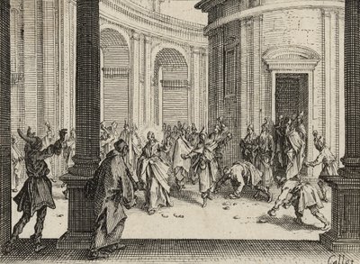 Købmændene fordrevet fra templet, 1635 af Jacques Callot