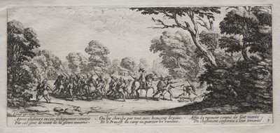 Krigens miseries: Arrest of Malefactors af Jacques Callot
