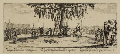 Krigens Elendighed, nr. 11. The Hanging, 1633 af Jacques Callot