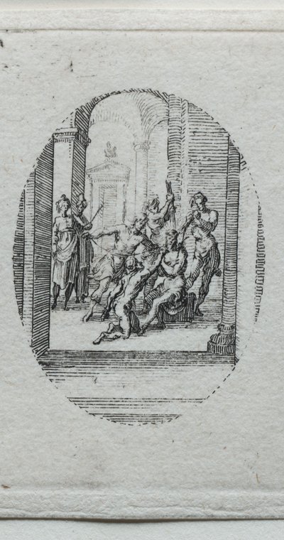Lidenskabens mysterier: Kristus kronet med torne. af Jacques Callot