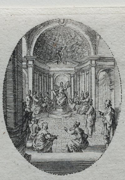Lidenskabens mysterier: Kristus disputerer med lægerne. af Jacques Callot