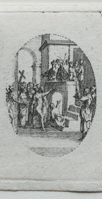 Lidenskabens mysterier: Kristus præsenteret for folket. af Jacques Callot