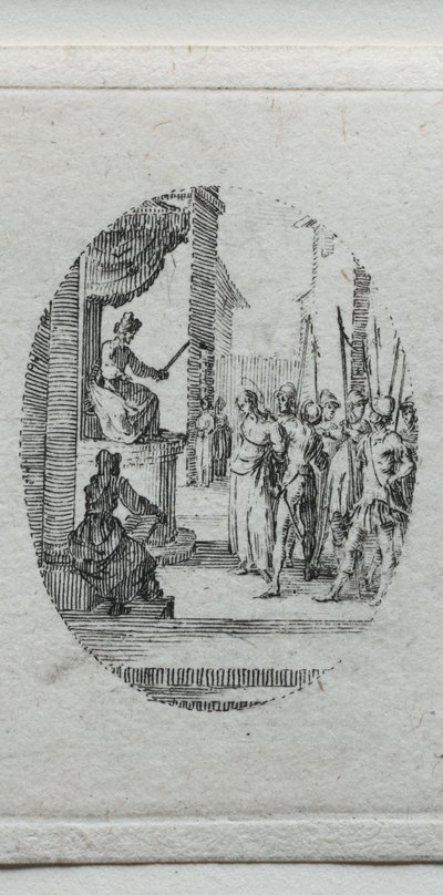 Lidenskabens mysterier: Kristus før Pilatus. af Jacques Callot