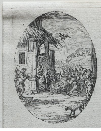 Lidenskabens mysterier: hyrdernes tilbedelse af Jacques Callot