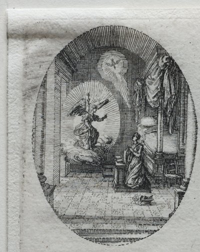 Lidenskabens mysterier: bebudelsen. af Jacques Callot