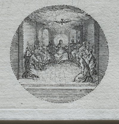 Lidenskabens mysterier: Helligåndens nedstigning. af Jacques Callot