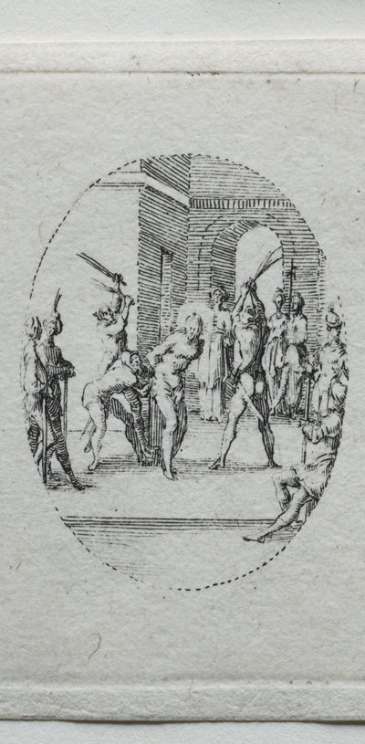 Lidenskabens mysterier: flagelleringen. af Jacques Callot