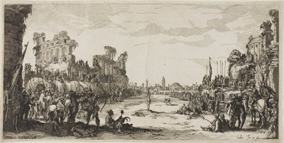 Pilenes prøvelse (Sankt Sebastian) af Jacques Callot