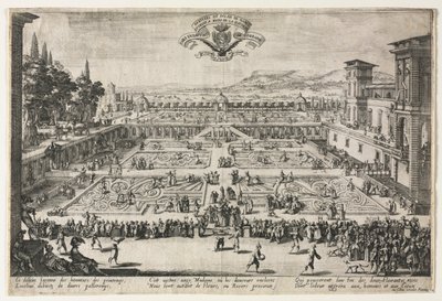 Palace Gardens i Nancy, 1625. af Jacques Callot