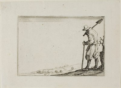 Bonden, der bærer sin skovl på sin skulder, fra The Caprices af Jacques Callot
