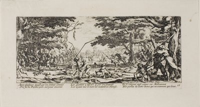 Bønderne hævner sig, plade sytten fra Krigens miseries af Jacques Callot