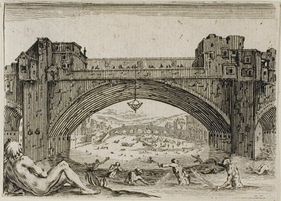 Pont Vecchio i Firenze, fra The Caprices af Jacques Callot
