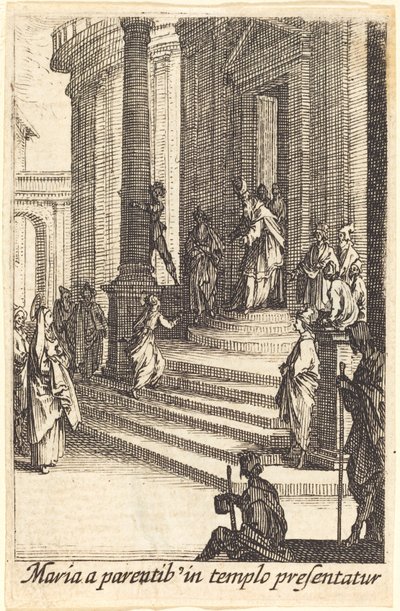 Præsentationen af jomfruen af Jacques Callot