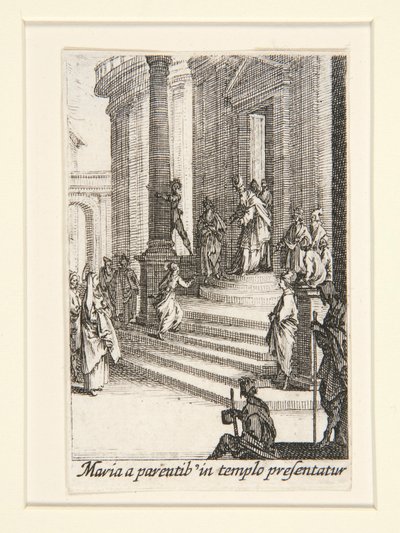 Præsentationen af Jomfruen, nr.3 fra Jomfruens liv af Jacques Callot