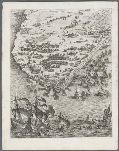 Belejringen af La Rochelle: Plade 10 af Jacques Callot