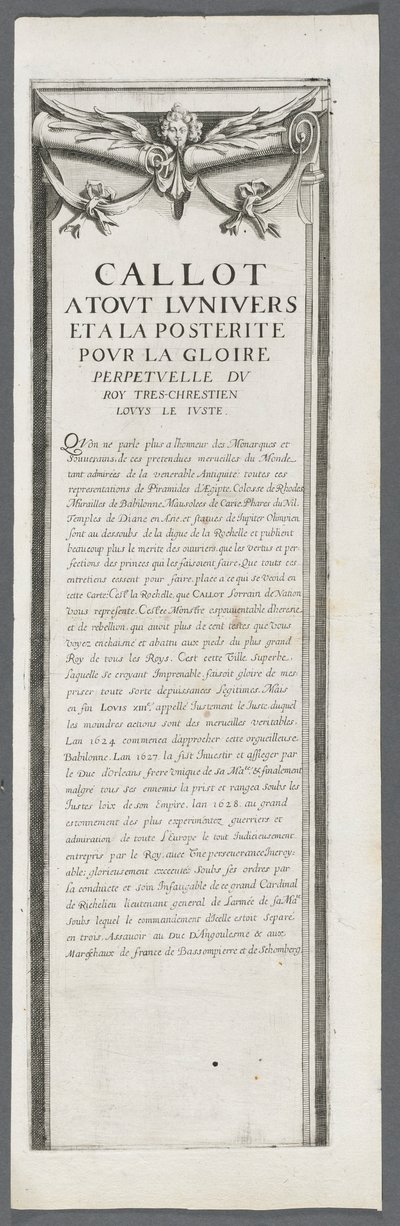 Belejringen af La Rochelle: Tavle 4, 1628-1630. af Jacques Callot