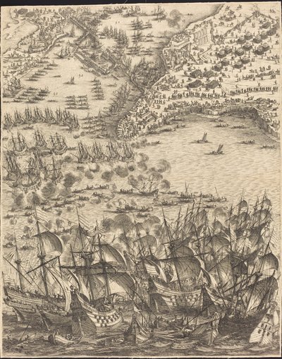 Belejringen af La Rochelle [plade 11 af 16; sæt omfatter 1952.8.97-112] af Jacques Callot