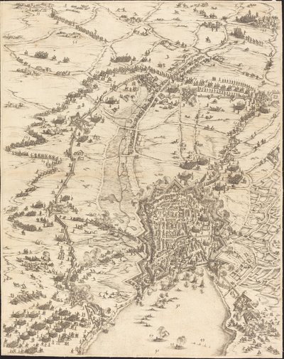 The Siege of La Rochelle [plade 6 af 16, sæt omfatter 1952.8.97-112], 16281631. af Jacques Callot