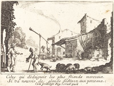 Svinehyrden, 1635. af Jacques Callot