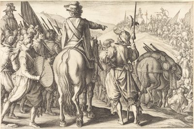 Tropperne i marts, ca. 1614. af Jacques Callot