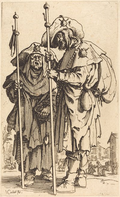 De to pilgrimme, ca. 1622. af Jacques Callot