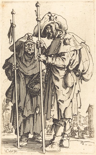 De to pilgrimme, ca. 1622. af Jacques Callot