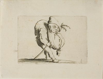 Den ujævne med en stok, fra Varie Figure Gobbi af Jacques Callot