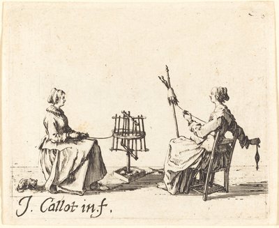 The Winder and the Spinner, ca. 1623. af Jacques Callot