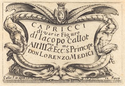 Titelside for "The Capricci" af Jacques Callot