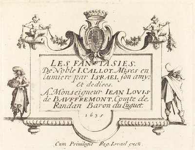 Titelside til "Fantasierne" af Jacques Callot