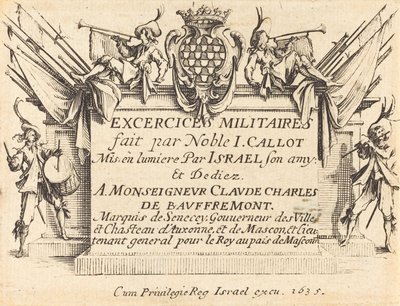 Titelside for "De militære øvelser" af Jacques Callot