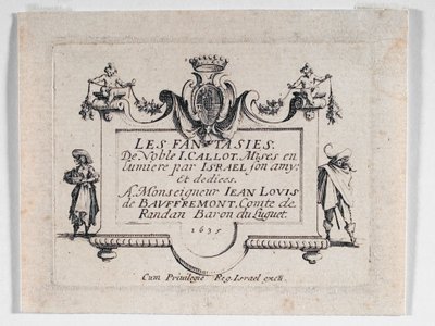 Titelblad af Les Fantaisies ... (radering) af Jacques Callot