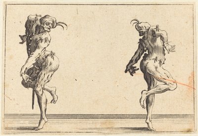 To Pantaloons danser, ca. 1622. af Jacques Callot