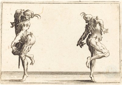To Pantaloons danser, ca. 1622. af Jacques Callot