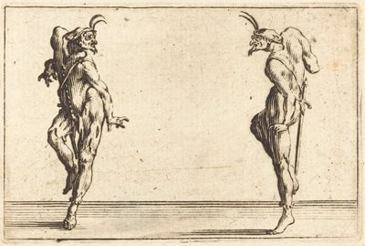 To Pantaloons danser, ca. 1622. af Jacques Callot