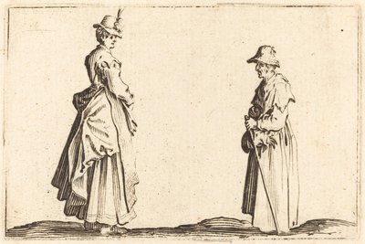 To kvinder i profil, ca. 1622. af Jacques Callot