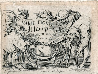 Varie Figure Gobbi, titelblad med 21 kobberstik ... (kobberstik) af Jacques Callot