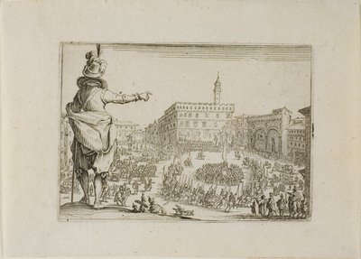 Udsigt over Piazza Signoria fra The Caprices af Jacques Callot