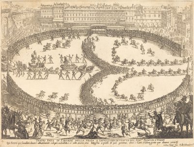 Udsigt over festivalen af Jacques Callot