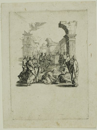 At vaske fødderne, fra Den lille passion af Jacques Callot