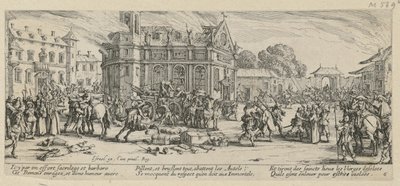 Ødelæggelsen af et kloster, blad 6 fra serien »Krigens rædsler« af Jacques Callot
