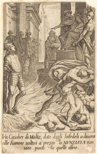 Ridder af Malta af Jacques Callot after Antonio Circignani