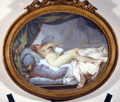 Kvinde klemmer en pude. Jacques Charlier af Jacques Charlier