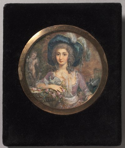Portræt af Mademoiselle Colombi, 1788. af Jacques Delusee