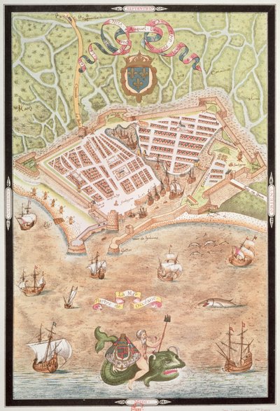 Fascimile af en plan fra Le Havre i 1583, fra 