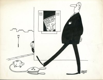 Paris-Presse, Satirisk i B  W af Jacques Faizant