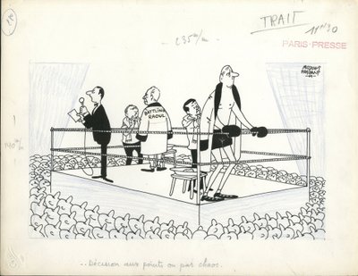 Paris-Presse, Satirisk i B  W af Jacques Faizant
