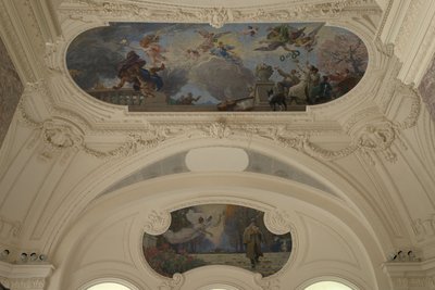 Décoration du pavillon Nord du Petit Palais - Le triomphe de Paris (loft) - Paris, capitale intellectuelle (Demi-coupole), mellem 1913 og 1919 (olie) af Jacques Fernand Humbert