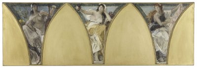 Skitse til rådhuset i Paris: Languedoc. Gascogne. Lyonnais, ca. 1888 (olie på lærred) af Jacques Fernand Humbert